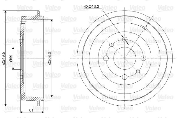 VALEO 237021 Brake Drum