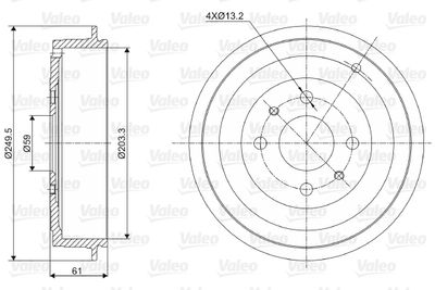 Brake Drum VALEO 237021