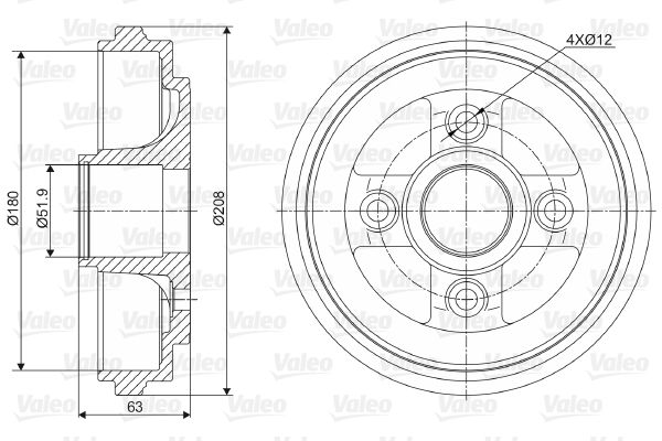 VALEO 237026 Brake Drum