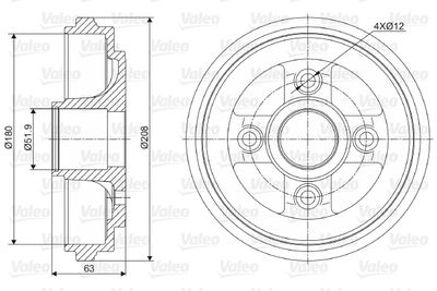 Brake Drum VALEO 237026