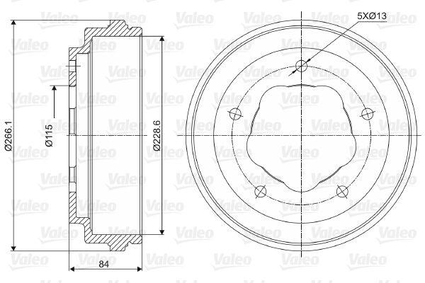 VALEO 237038 Brake Drum