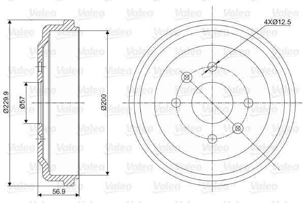 VALEO 237041 Brake Drum