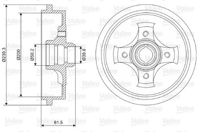 Brake Drum VALEO 237049