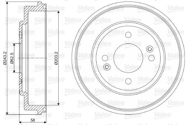 VALEO 237051 Brake Drum