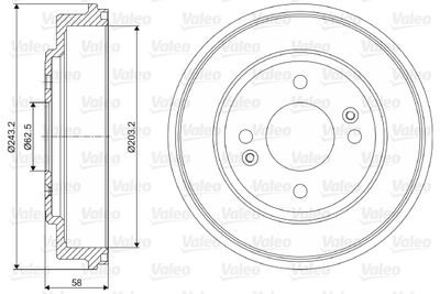 Brake Drum VALEO 237051