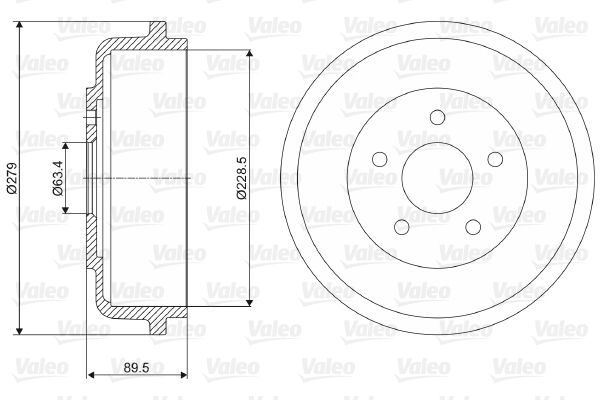 VALEO 237053 Brake Drum