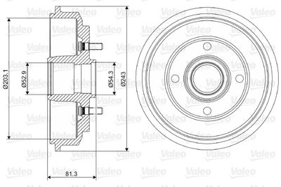 Brake Drum VALEO 237088