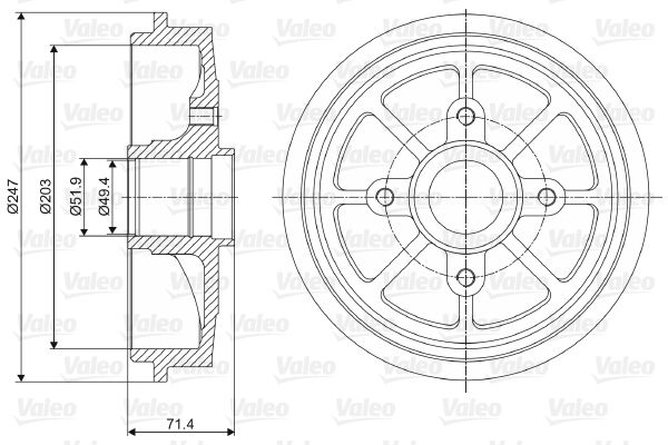 VALEO 237097 Brake Drum