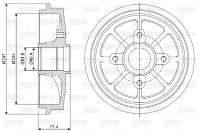 Brake Drum VALEO 237097