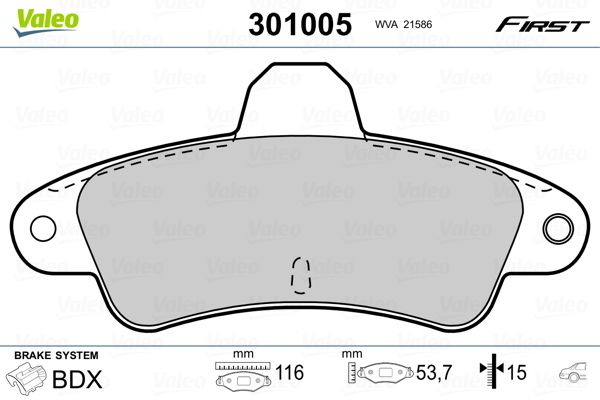 VALEO 301005 Brake Pad Set, disc brake
