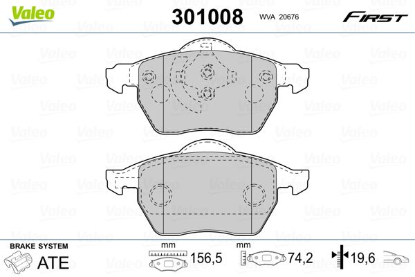 VALEO 301008 Brake Pad Set, disc brake