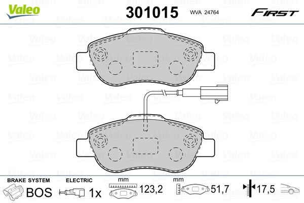 VALEO 301015 Brake Pad Set, disc brake