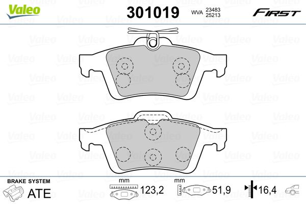 VALEO 301019 Brake Pad Set, disc brake