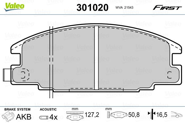 VALEO 301020 Brake Pad Set, disc brake