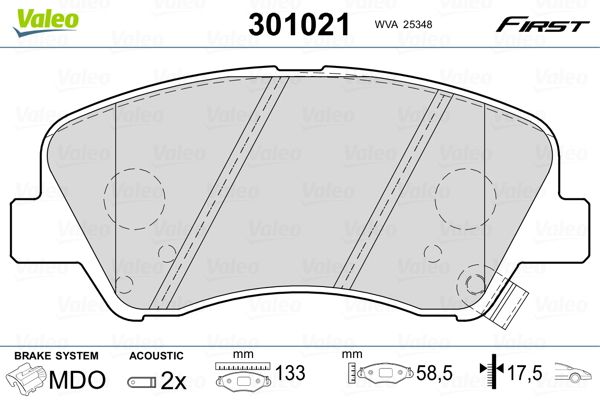 VALEO 301021 Brake Pad Set, disc brake