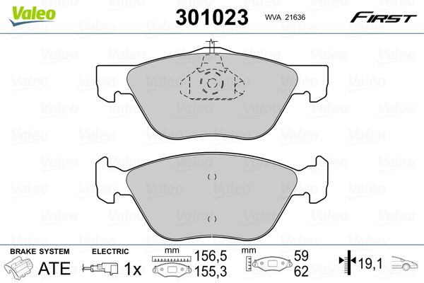 VALEO 301023 Brake Pad Set, disc brake