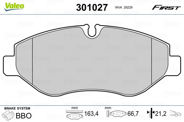 VALEO 301027 Brake Pad Set, disc brake
