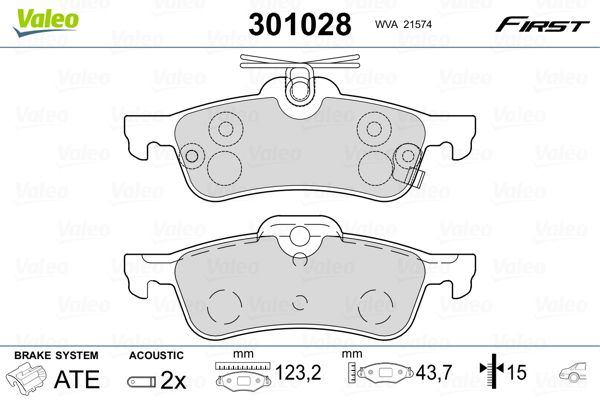 VALEO 301028 Brake Pad Set, disc brake