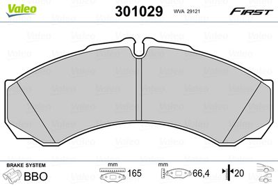 Brake Pad Set, disc brake VALEO 301029