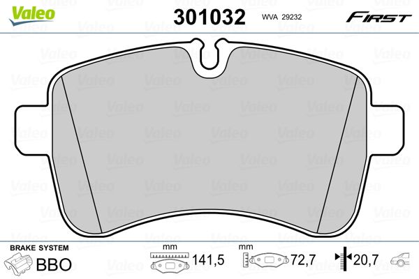VALEO 301032 Brake Pad Set, disc brake