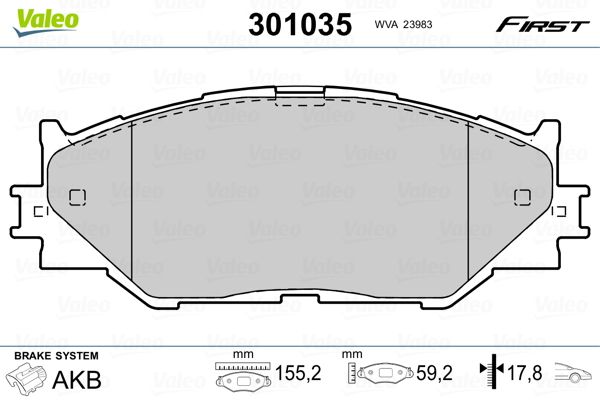 VALEO 301035 Brake Pad Set, disc brake