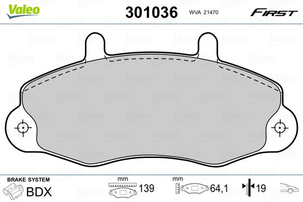 VALEO 301036 Brake Pad Set, disc brake