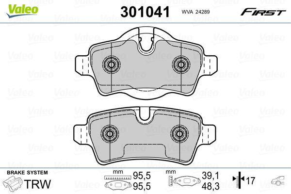 VALEO 301041 Brake Pad Set, disc brake