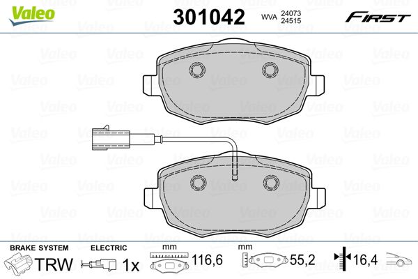 VALEO 301042 Brake Pad Set, disc brake