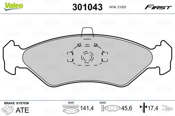VALEO 301043 Brake Pad Set, disc brake
