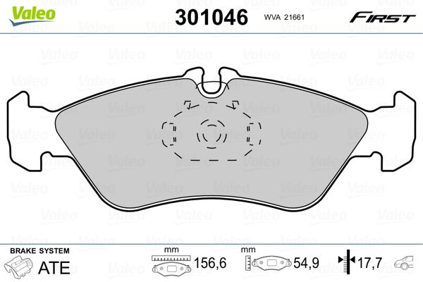 VALEO 301046 Brake Pad Set, disc brake