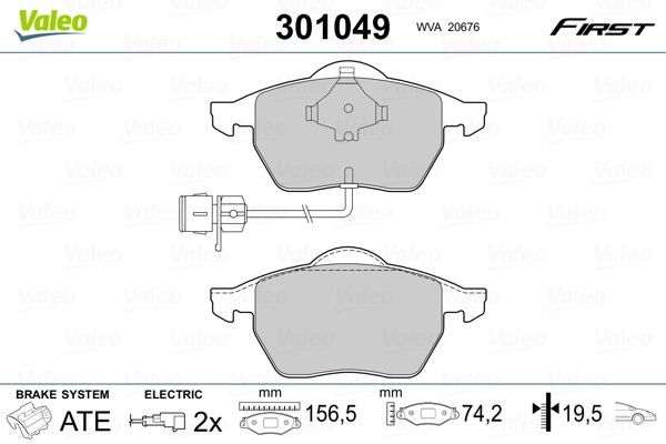 VALEO 301049 Brake Pad Set, disc brake