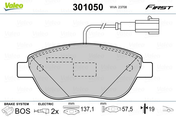 VALEO 301050 Brake Pad Set, disc brake