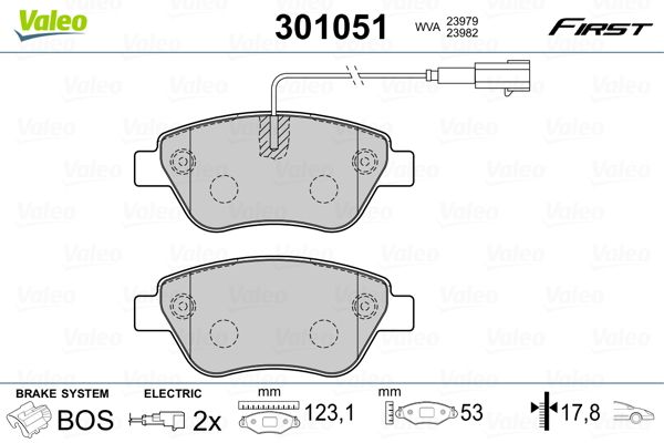 VALEO 301051 Brake Pad Set, disc brake