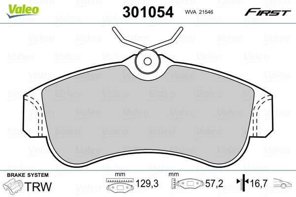 VALEO 301054 Brake Pad Set, disc brake