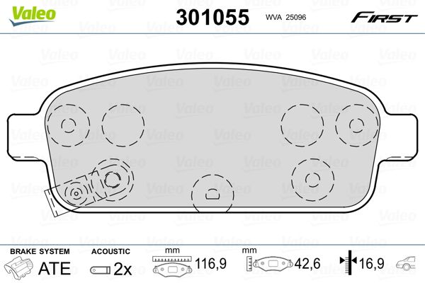 VALEO 301055 Brake Pad Set, disc brake