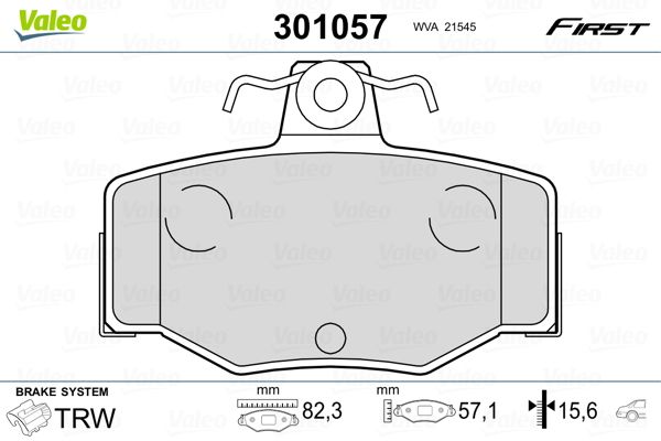 VALEO 301057 Brake Pad Set, disc brake