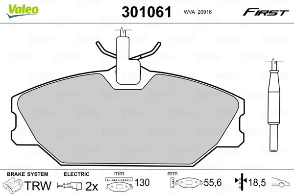 VALEO 301061 Brake Pad Set, disc brake