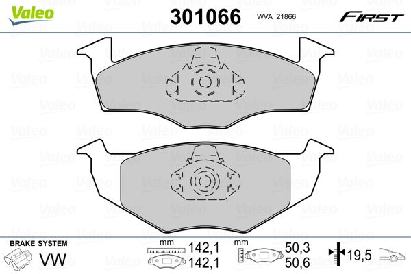 VALEO 301066 Brake Pad Set, disc brake