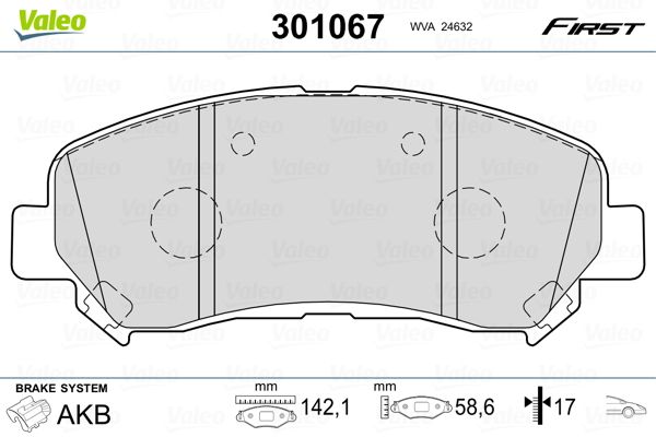 VALEO 301067 Brake Pad Set, disc brake