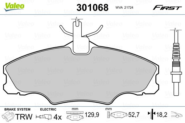VALEO 301068 Brake Pad Set, disc brake
