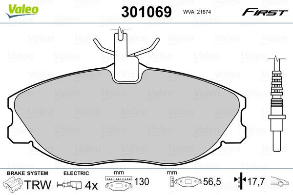 VALEO 301069 Brake Pad Set, disc brake