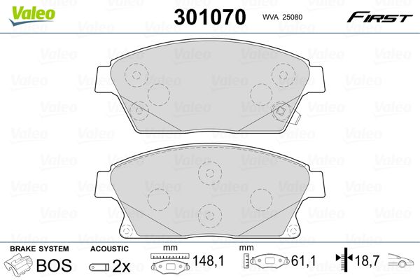 VALEO 301070 Brake Pad Set, disc brake