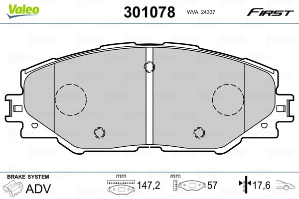 VALEO 301078 Brake Pad Set, disc brake