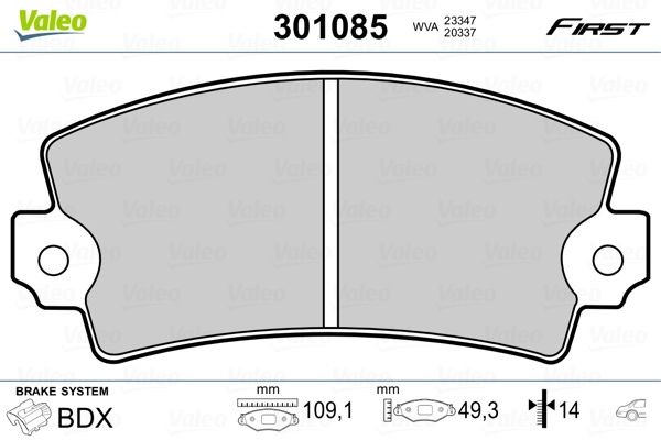 VALEO 301085 Brake Pad Set, disc brake