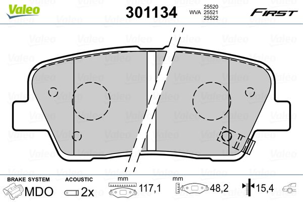 VALEO 301134 Brake Pad Set, disc brake