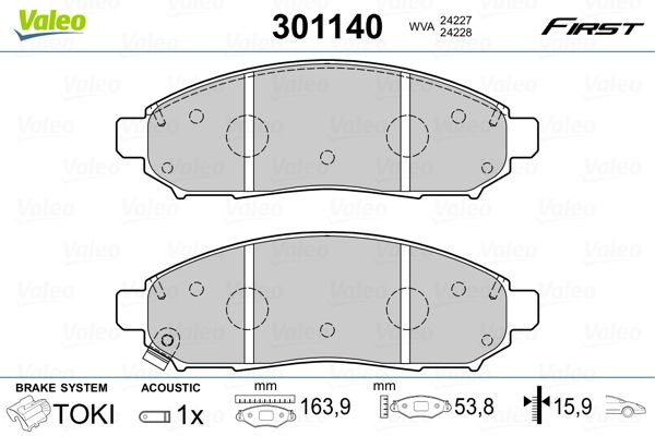 VALEO 301140 Brake Pad Set, disc brake