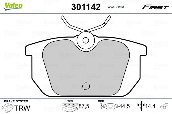 VALEO 301142 Brake Pad Set, disc brake