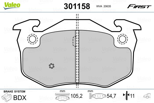 VALEO 301158 Brake Pad Set, disc brake