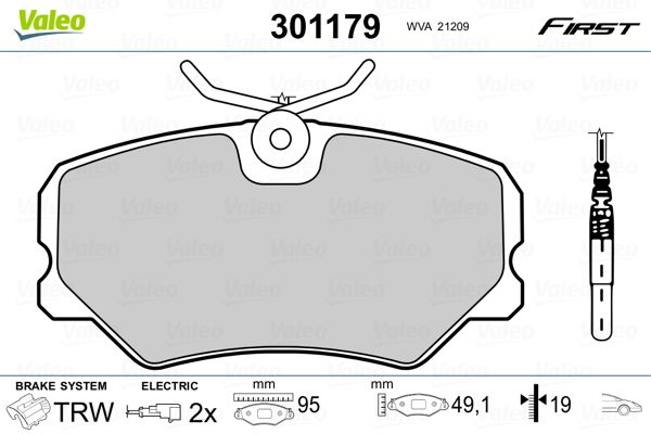VALEO 301179 Brake Pad Set, disc brake