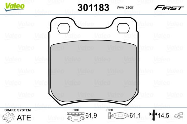 VALEO 301183 Brake Pad Set, disc brake